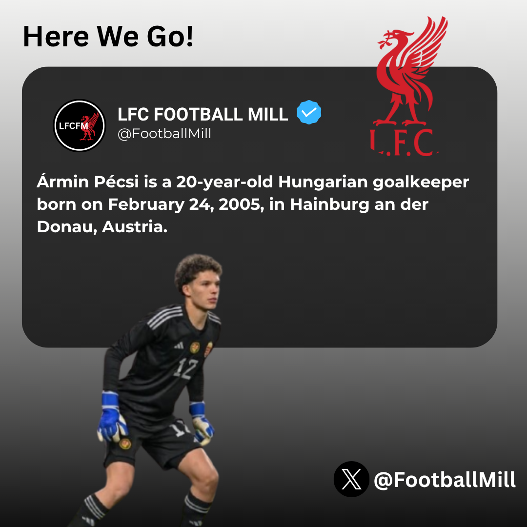 Ármin Pécsi is a 20-year-old Hungarian goalkeeper born on February 24, 2005, in Hainburg an der Donau, Austria.